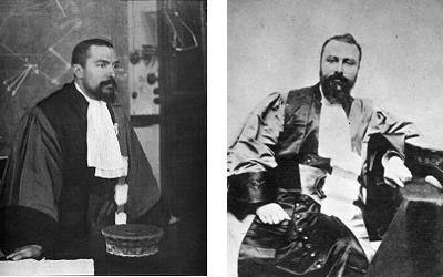 Figure 1 : Henri Bouasse (1866-1955), à gauche, et Pierre Duhem (1861-1916), à droite (tous deux en toge de professeur d’université)