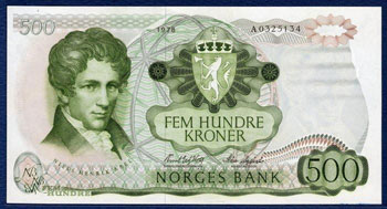 Figure 1: Billet de banque norvégien (1978) à l’effigie de Niels Henryk Abel (1802-1829)