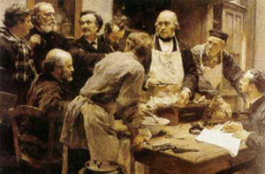 Figure 1: La leçon de Claude Bernard. Tableau du peintre naturaliste Léon Lhermitte (1844-1925).