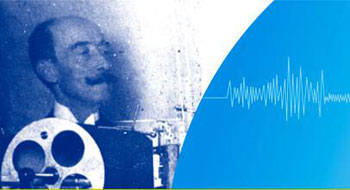 Figure  1: Fernand de Montessus vers 1906, avec évocation des mesures sismiques (image du colloque scientifique tenu à Valparaiso en 2006 en son honneur, et en commémoration du centenaire du tremblement de terre de 1906 dans cette ville).