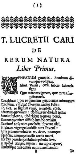 Figure 3 : Une édition de 1675 du De Rerum Natura de Lucrèce (99–55 av. J-C.).