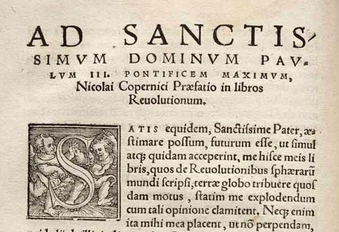 Figure 3 : lettre de Copernic au pape Paul III, en préface de son ouvrage (1543) (source de l’image Rare Book Room, lien)