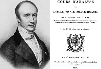 Figure 4 : Augustin Cauchy (1789-1857)  et son fameux Cours d’analyse à l’École royale polytechnique (1821).