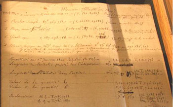 Figure 5 : Relevé manuscrit, par Le Verrier, d’éléments de Mercure (Document Observatoire de Paris).