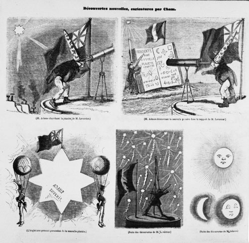 Figure 8 : Caricatures de Cham sur la découverte de la nouvelle planète, parues le 7 novembre 1846.