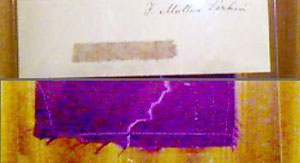 Figure 8 : Un échantillon de tissu coloré à la mauvéine
