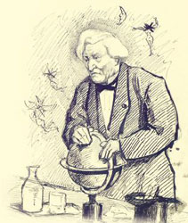 Figure 1 : Faye, professeur d’astronomie à Polytechnique, croqué par un de ses élèves, le futur général Maurice Pellé (X1882) (©Archives famille Pellé)