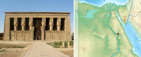 Figure 6 : Le temple d’Hathor à Dendérah, ca. -2270 av. J.-C. (photo WikiCommons, auteur Ijanderson977, juillet 2008)
